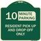 Signmission Minute Parking Resident Pick-Up and Drop-Off Minute Parking Aluminum Sign, 18" x 18", G-1818-23875 A-DES-G-1818-23875 - alternate 1